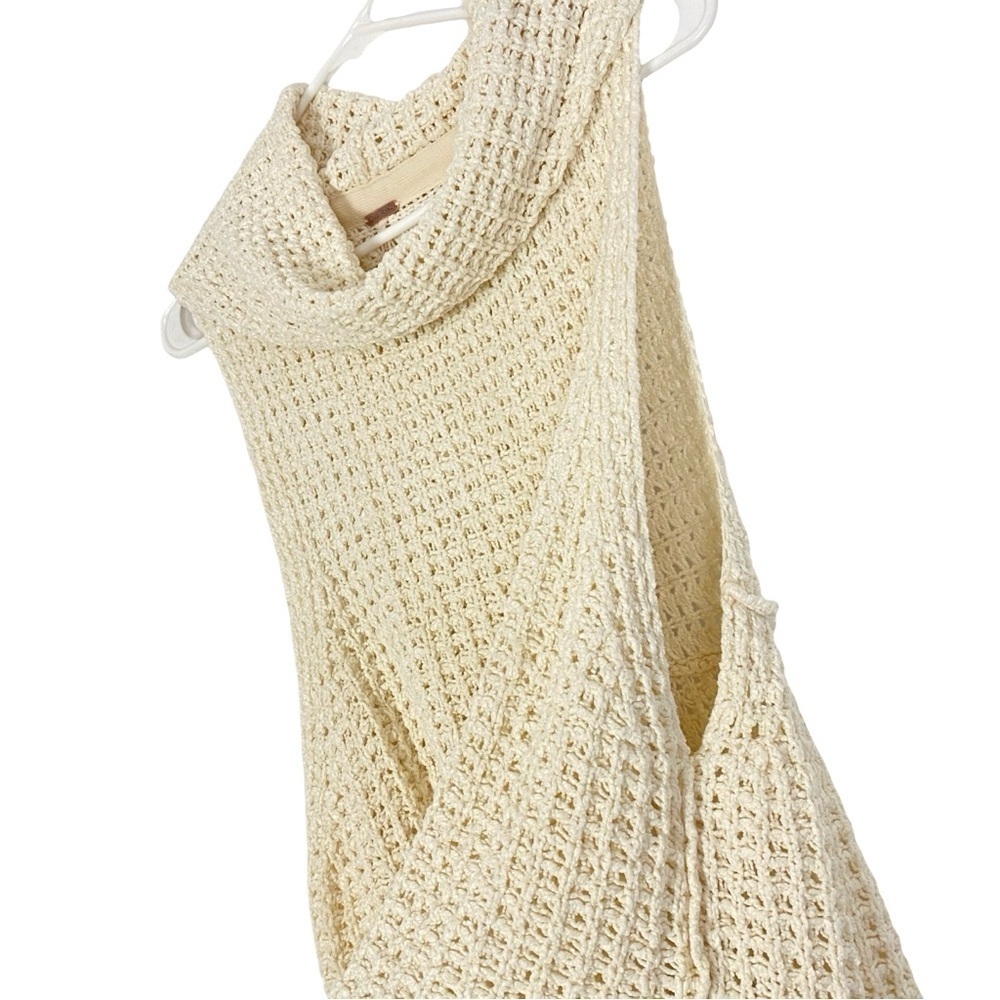 Free People Sweater Womens Size Small Skyscraper Sleeveless Turtleneck Cream - Picture 4 of 13
